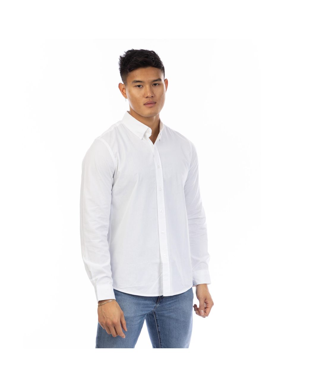 Peter Werth White Long Sleeve Plain Shirt for men