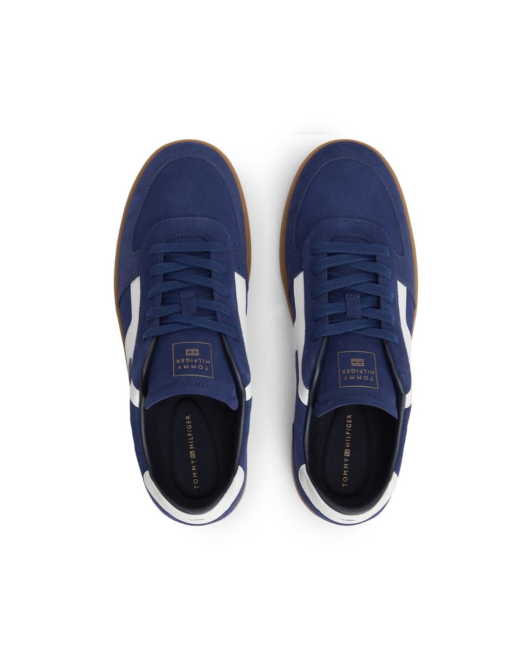Tommy Hilfiger Blue Th Tribeca Suede Mixed Texture Trainers for men