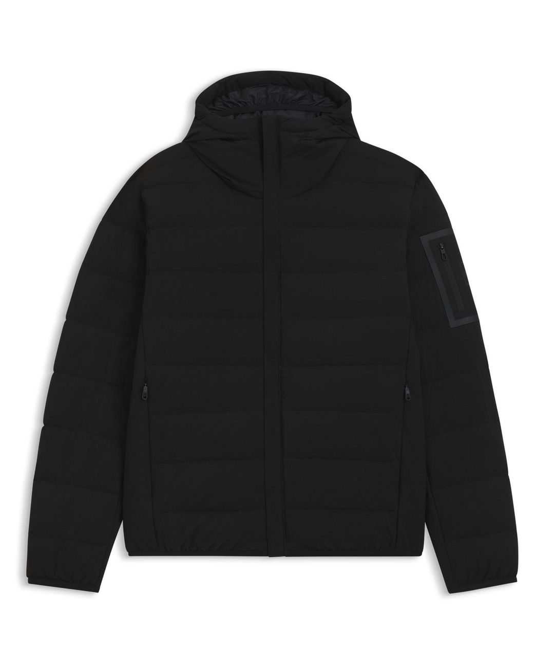 Boss Black Riplite Water Repellent Hooded Puffer Jacket for men