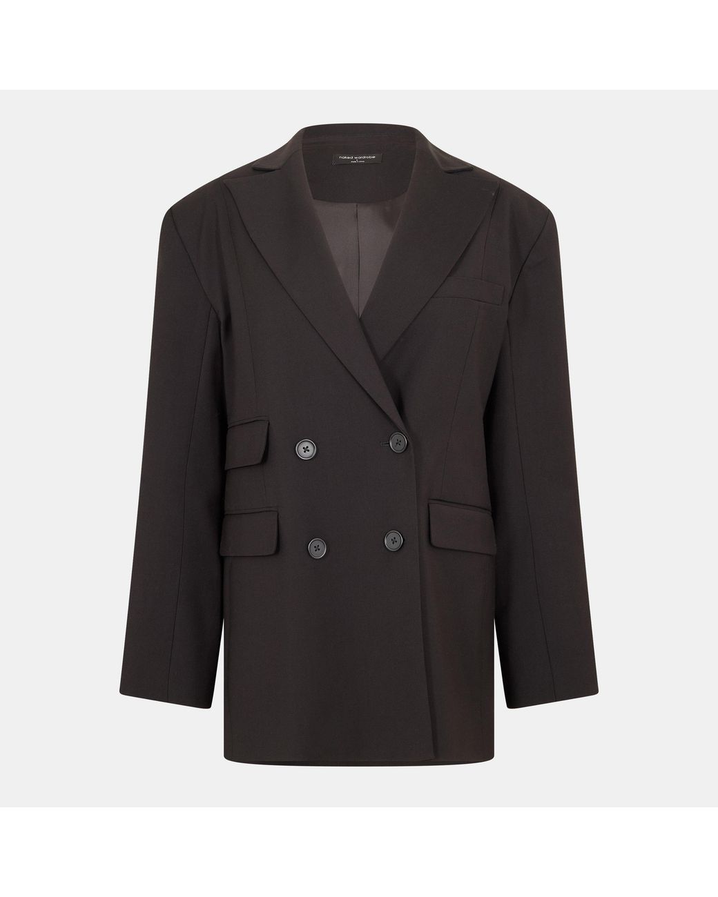 Naked Wardrobe Black Boyfriend Oversized Long Sleeve Blazer