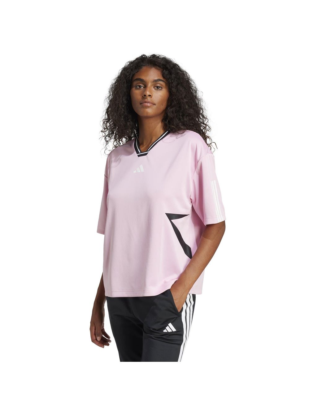 Adidas Pink Tiro Cut 3-Stripes Colorblock Boyfriend T-Shirt