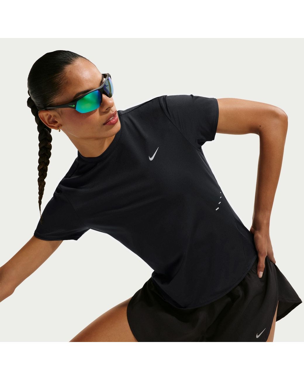 Nike Black Swift Dri-Fit Short-Sleeve Running Top