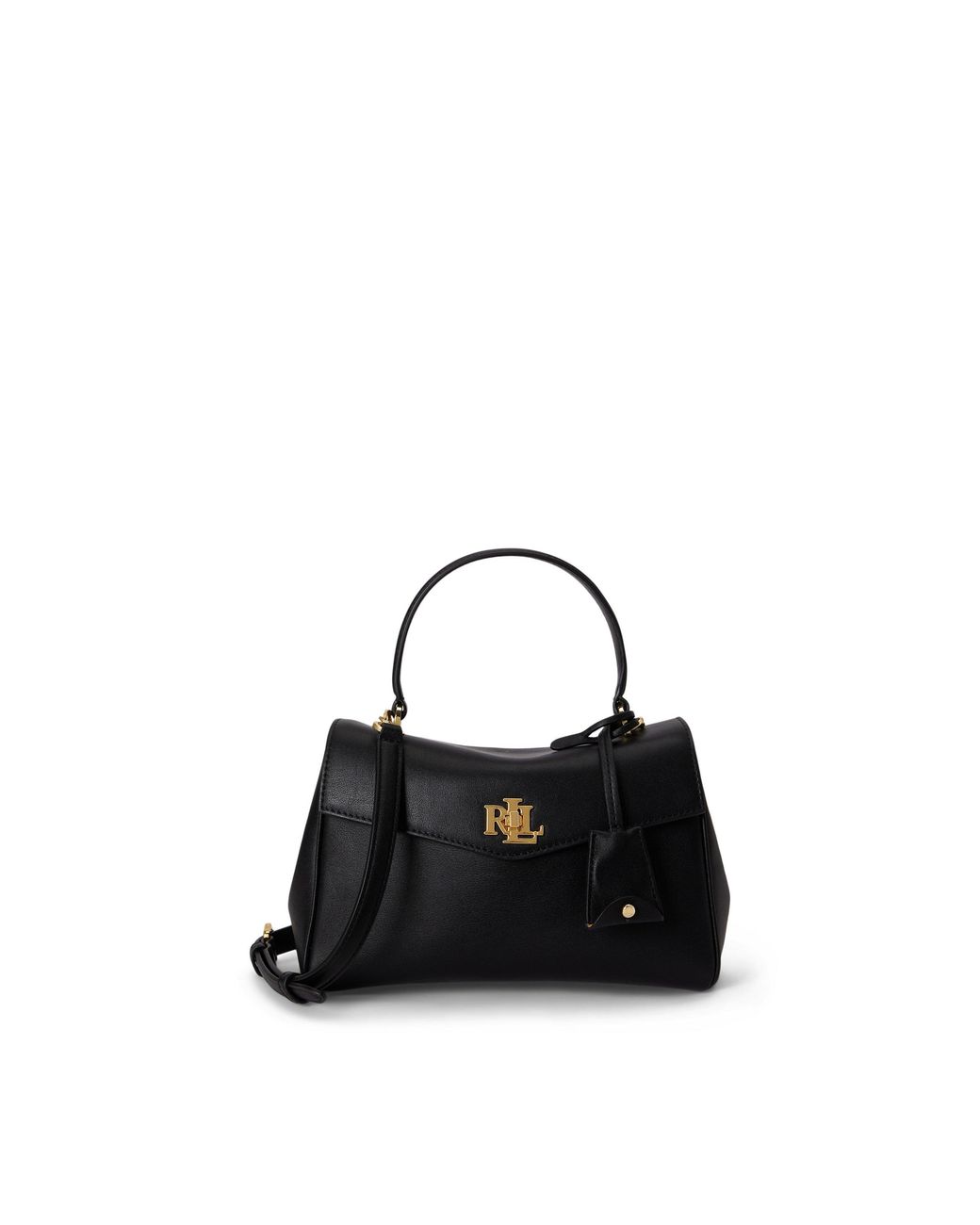 Ralph Lauren Black Farrah Small Leather Satchel