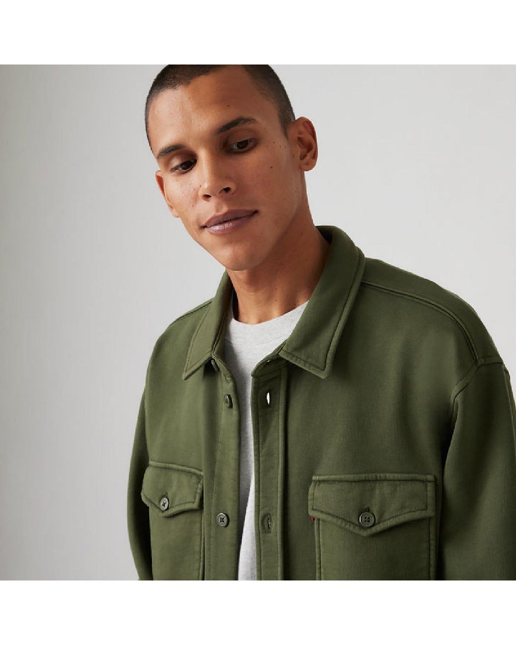 Levi's Green Bayview Soft Worker Cotton Long-Sleeve Overshirt for men