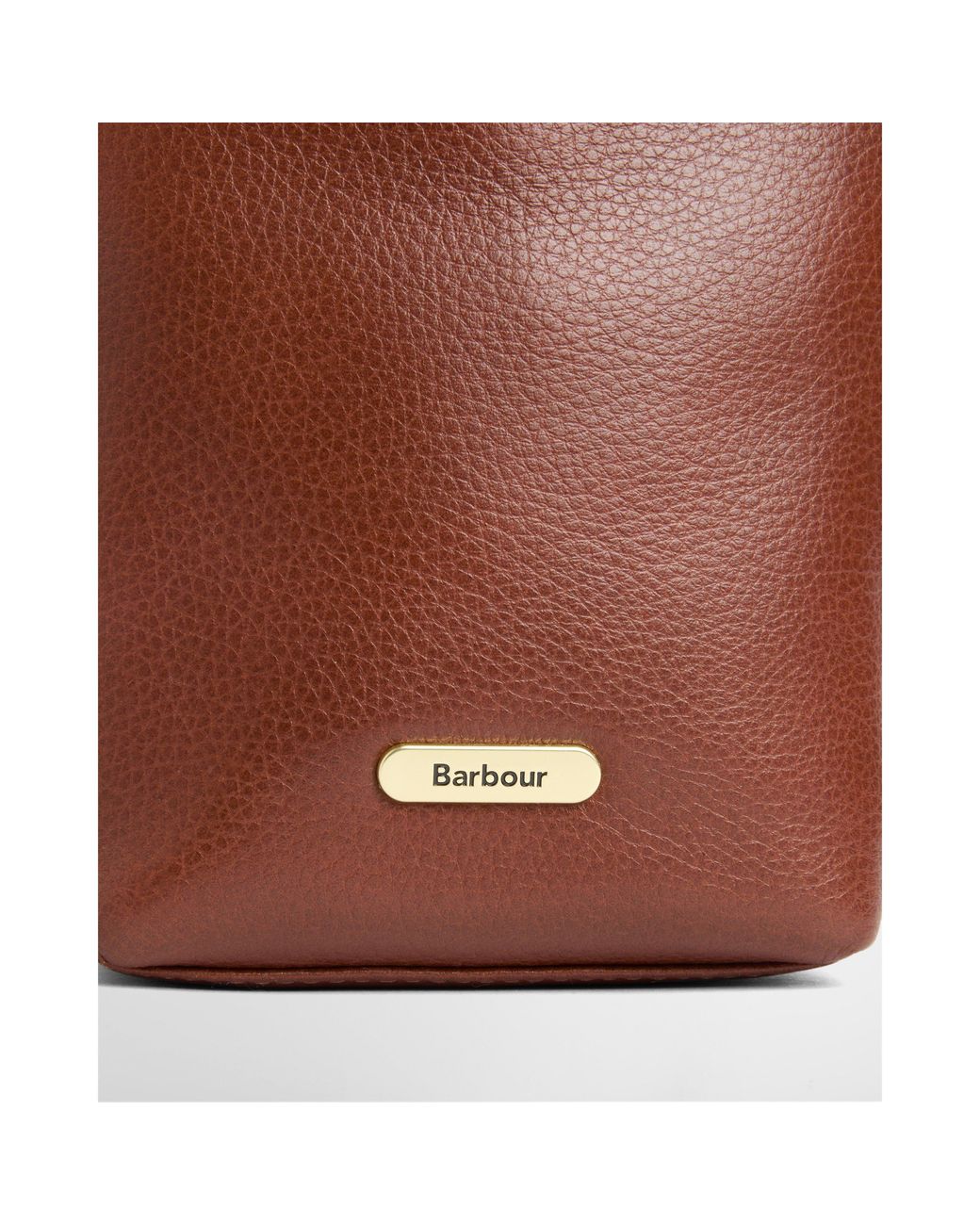 Barbour Brown Cedar Mini Leather Bucket Bag