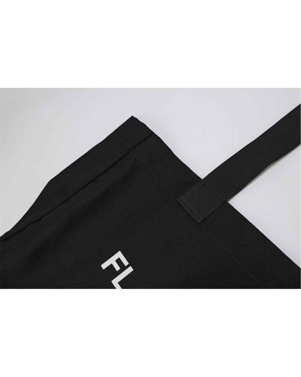 Flannels Black Canvas Logo Tote Bag