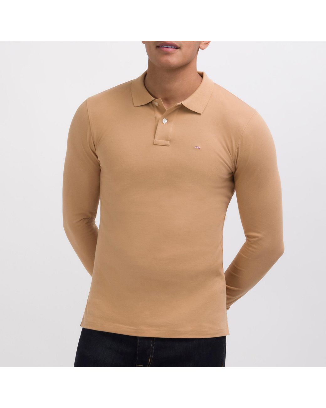 Eden Park Natural Long-Sleeved Polo for men