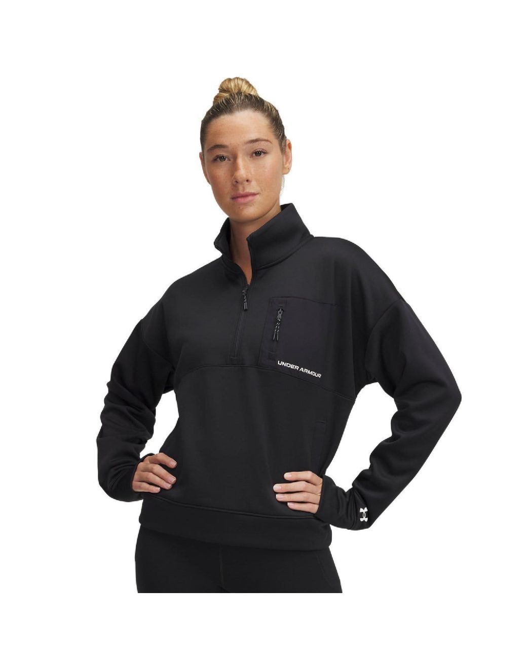 Under Armour Black Armour Woven Fleece Half-Zip Top