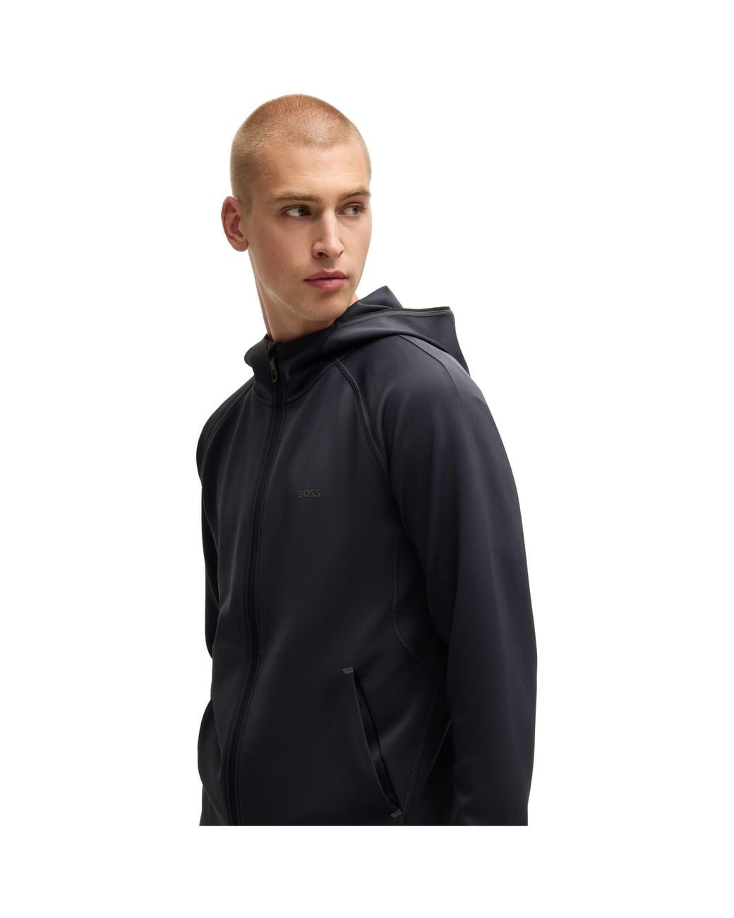 Boss Blue Sicon Active Moisture-Wicking Tracksuit Top for men