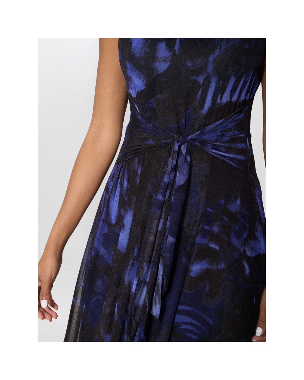 Gina Bacconi Blue Winnie Pleated Midi Dress
