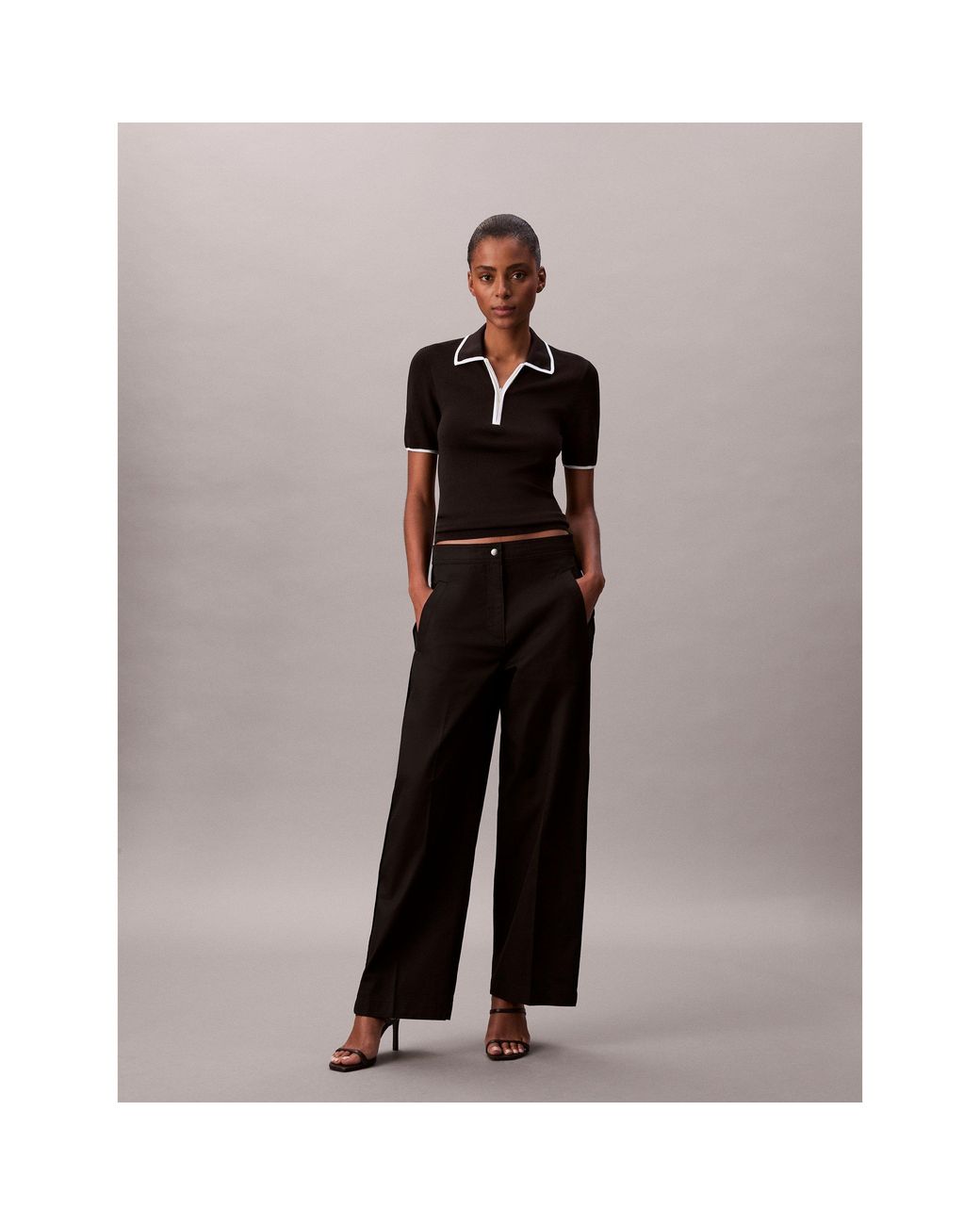 Calvin Klein Black Wide Leg Trousers
