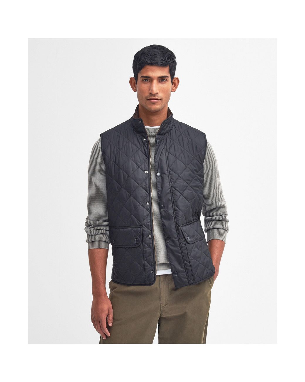 Barbour Blue Lowerdale Diamond-Quilted Gilet for men
