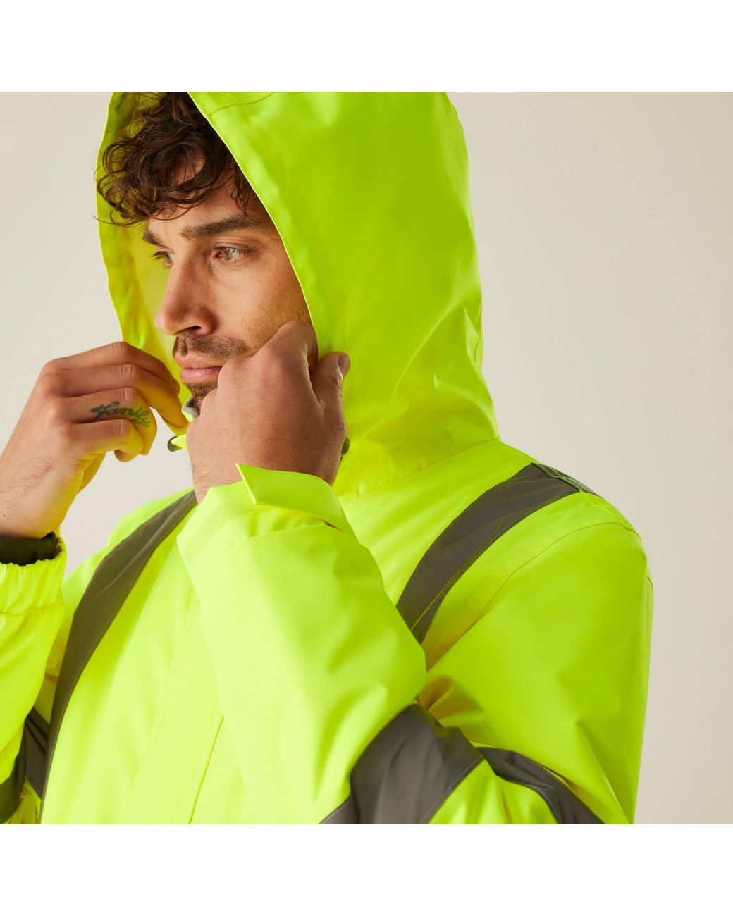 Regatta Green Hi-Vis Pro Dover Parka for men