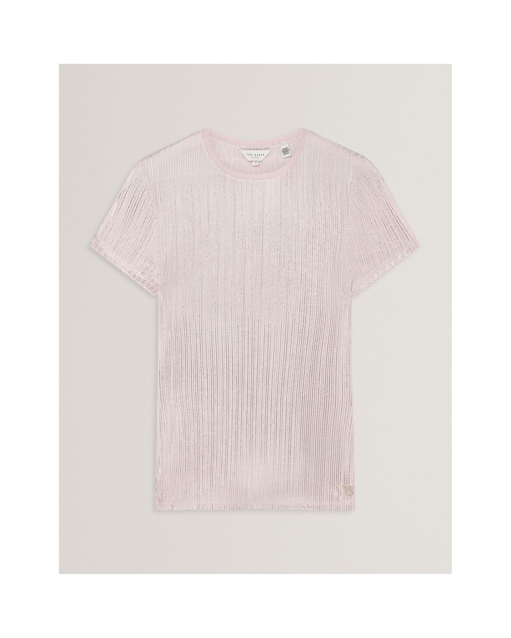Ted Baker Pink Metallic Slim Fit T-Shirt