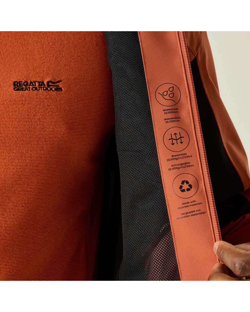 Regatta Red Birchdale Ii Isotex 15000 Breathable Long Sleeve Waterproof Jacket for men