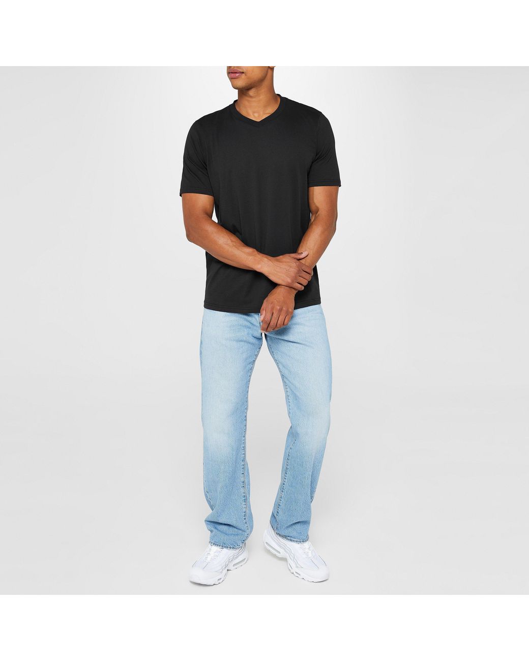 Donnay Black Three Pack V Neck T Shirt for men