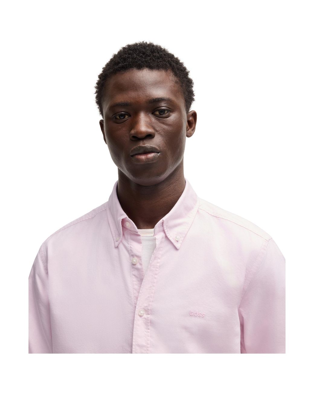 Boss Purple Rickert Oxford Shirt, Classic Style for men