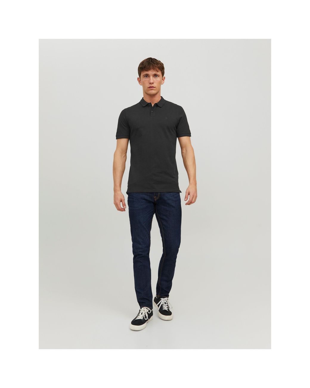 Jack & Jones Black Short Sleeve Polo Shirt for men