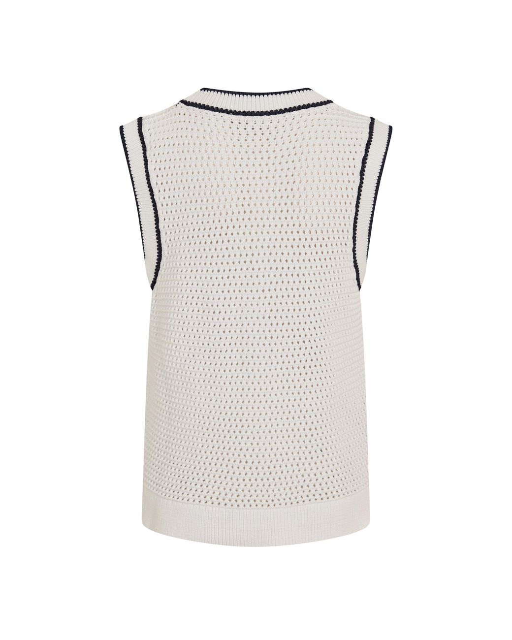 Varley White Ribbed Knitted Tank Top