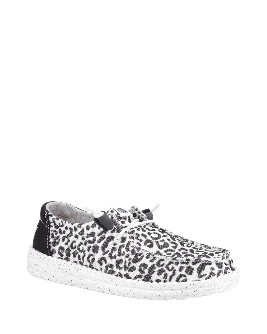 HeyDude White Wendy Leopard Moc Toe Shoes