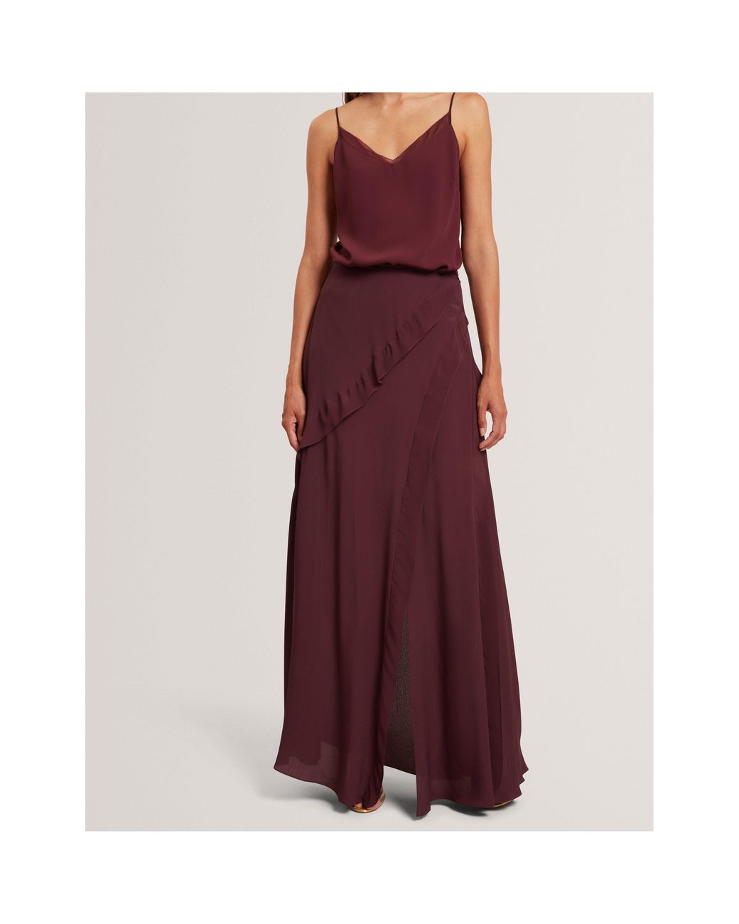 Ted Baker Purple Frill Maxi Skirt