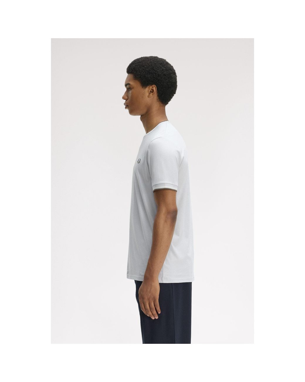 Fred Perry White Twin Tipped T-Shirt for men