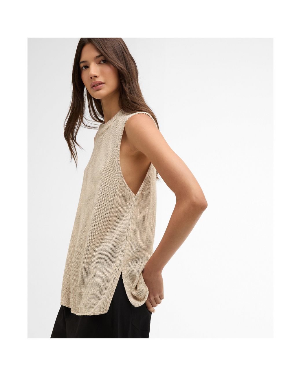 Barbour Natural Knitted Sweater Vest