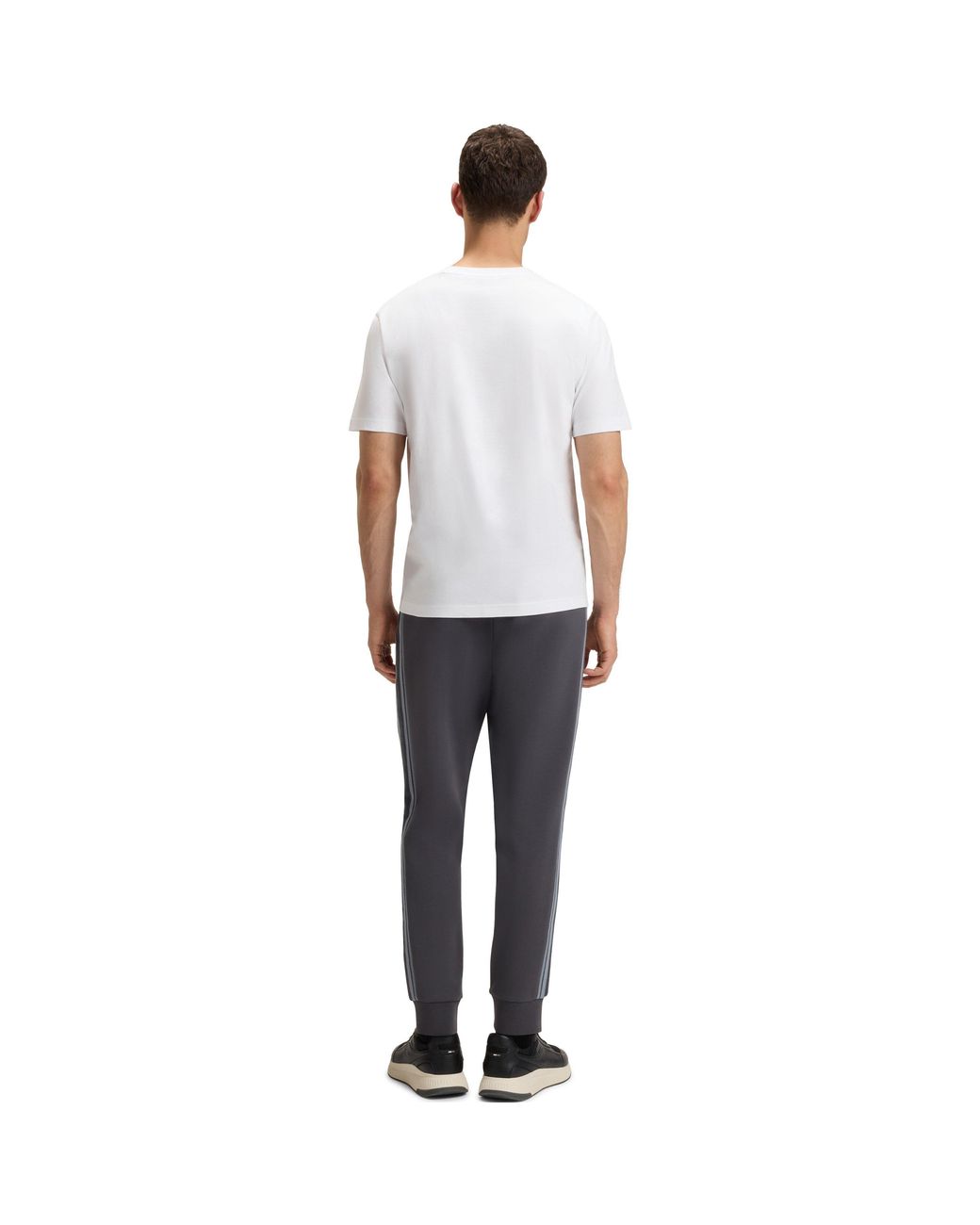 Boss White Performance Geo Print Short Sleeve T-Shirt for men