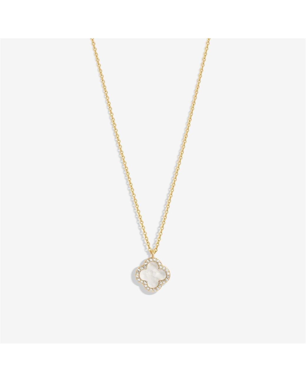 Jon Richard Metallic Plated And Mother Of Pearl Clover Pendant Nec