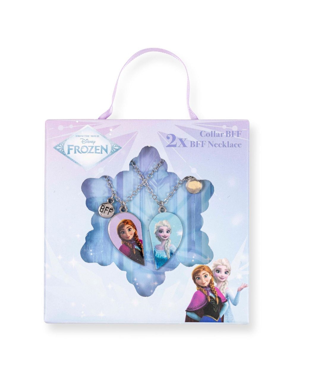 Disney White Frozen 2 Pc Bff Heart Necklaces