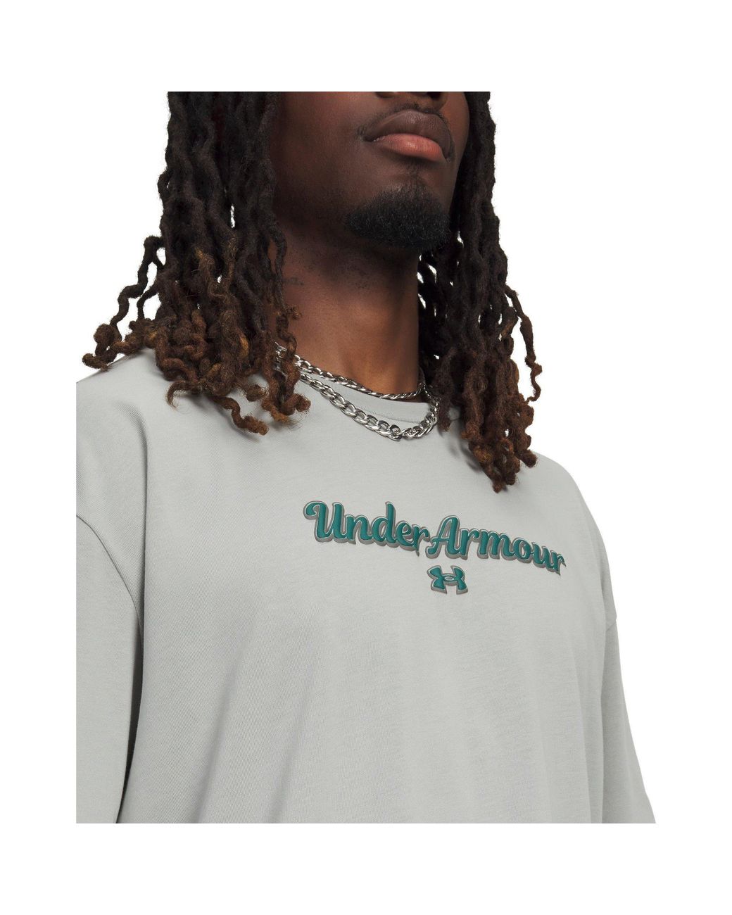 Under Armour Gray Heavyweight Wordmark Short Sleeves T-Shirt for men