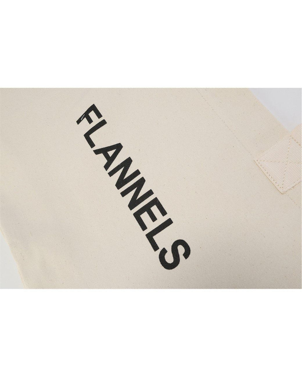 Flannels White Canvas Logo Tote Bag