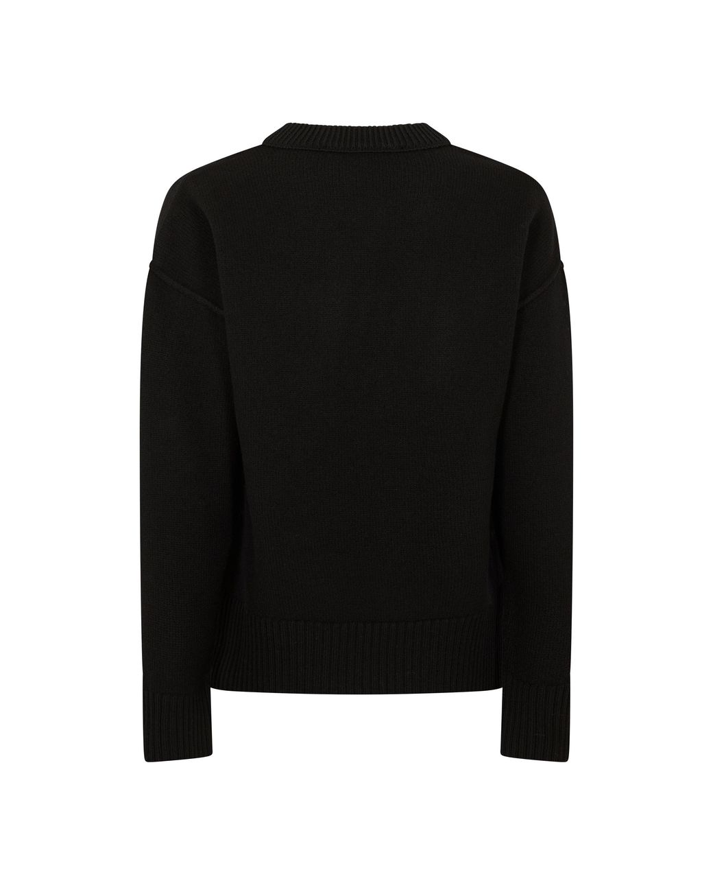 AMI Black Adc Crew Neck Jumper