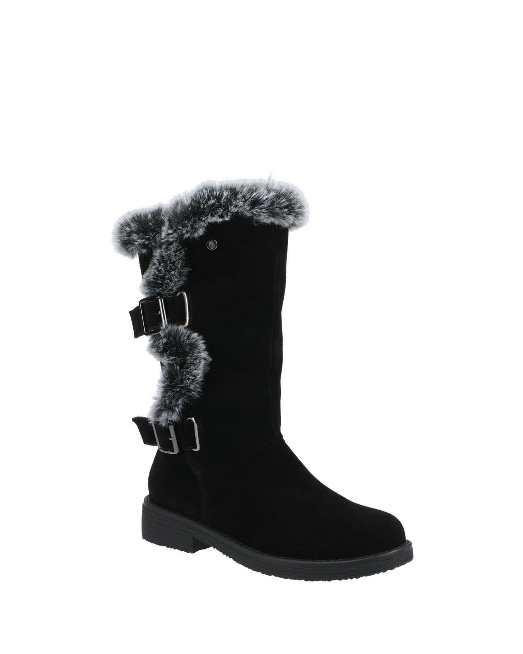 Hush Puppies Black Megan Suede Mid Boots