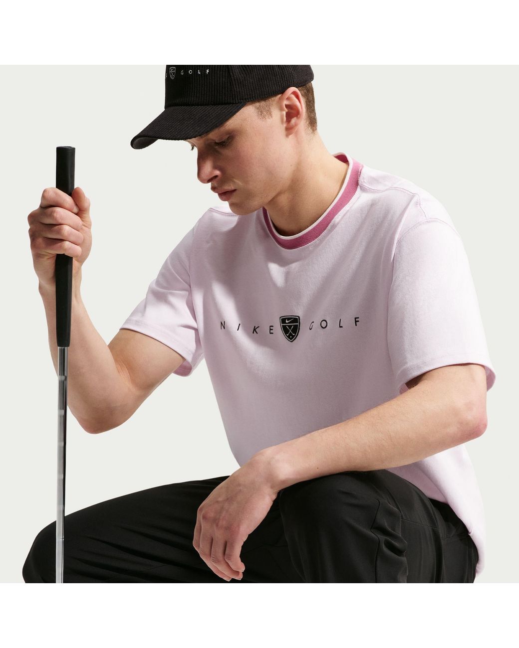 Nike Purple Retro Golf Cotton Oversized T-Shirt for men