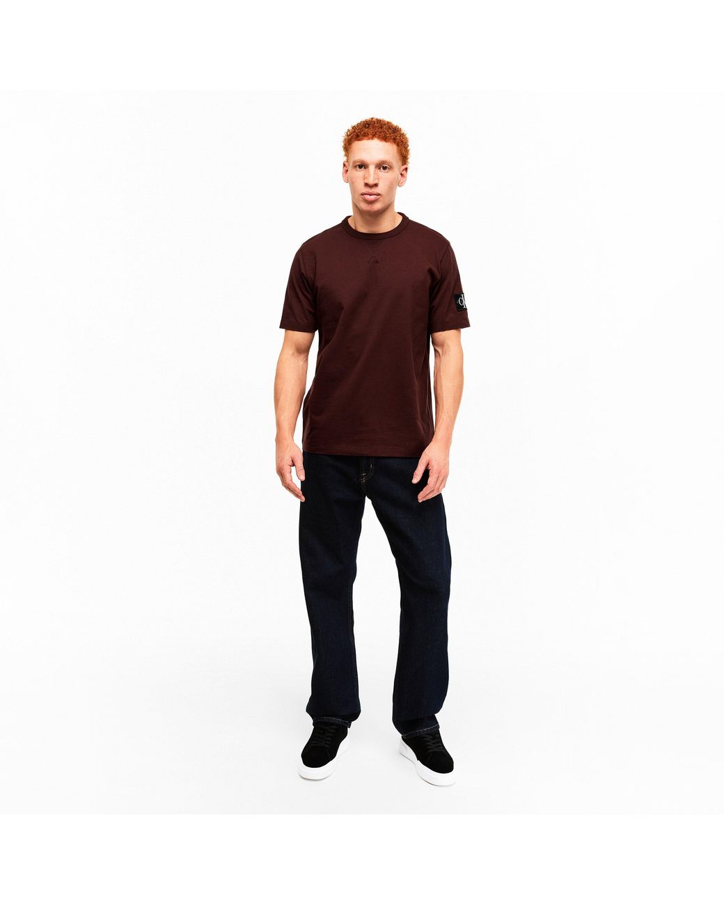Calvin Klein Red Monogram Badge T-Shirt for men
