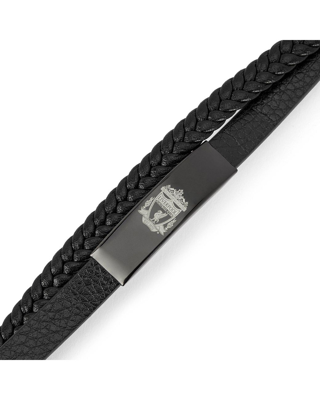 Team Black Officially Licensed Stainless Steel And Leather Ip Bracelet
