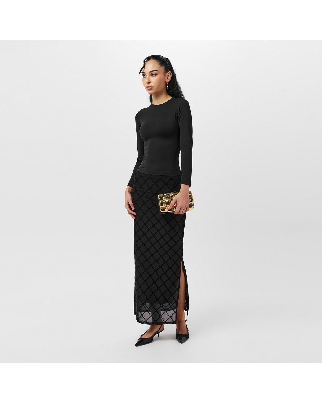 HUGO Black Maxi Nataris Skirt