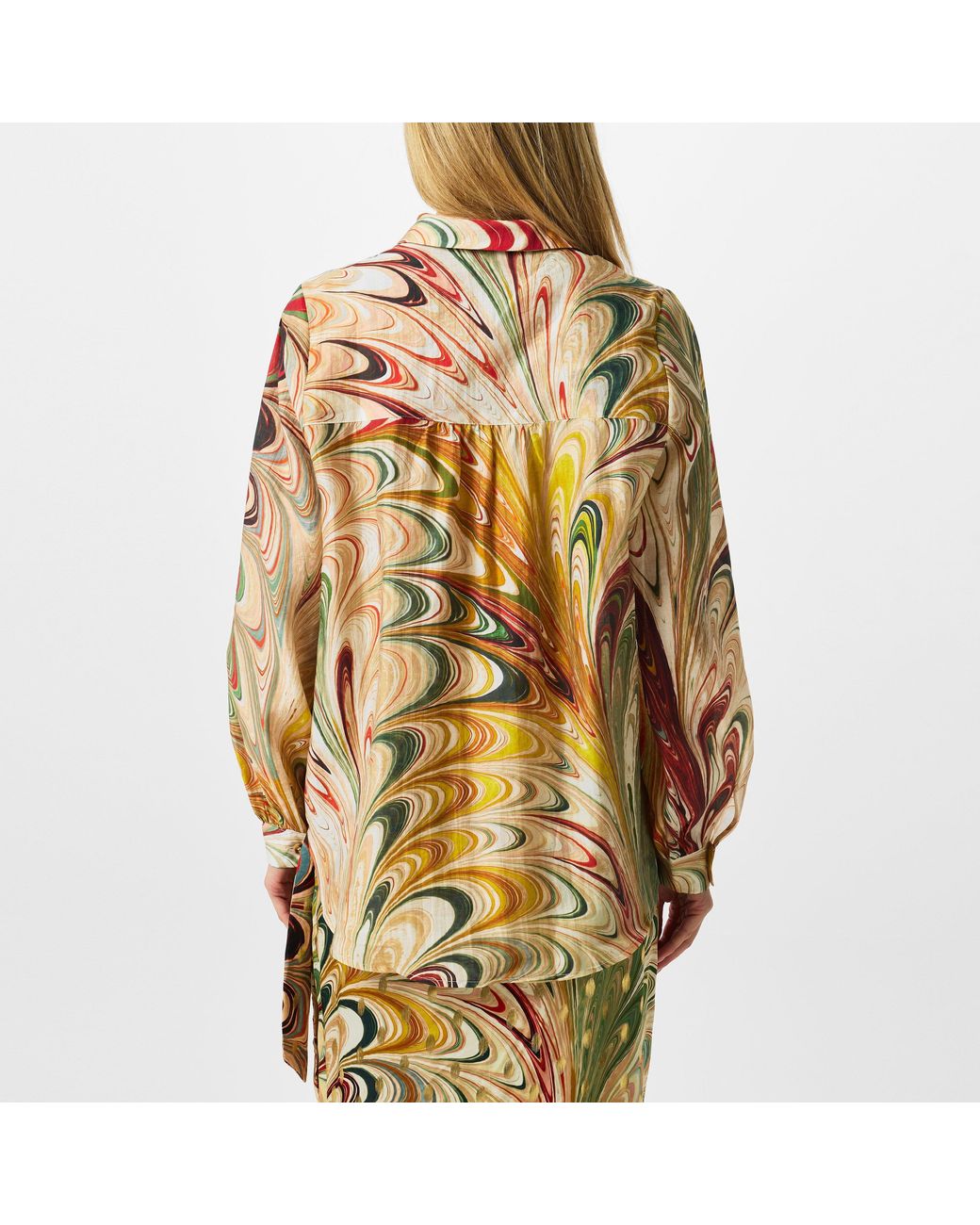 Never Fully Dressed Gray Marble Miley Long-Sleeve Patterned Shirt