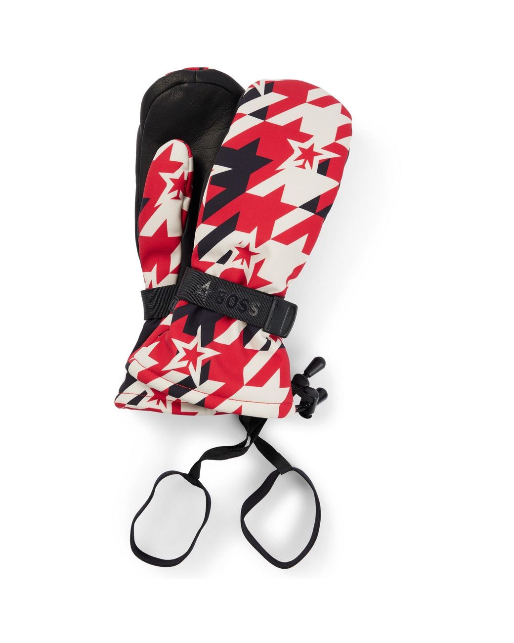 Boss Red Insulated Waterproof Ergonomic Ski Gloves for men