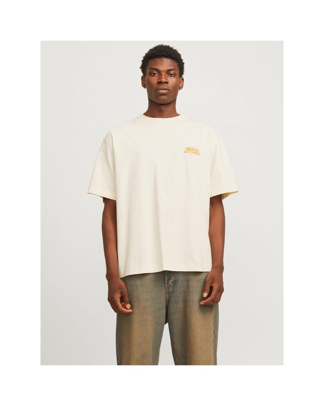 Jack & Jones White Bury Regular Fit T-Shirt for men