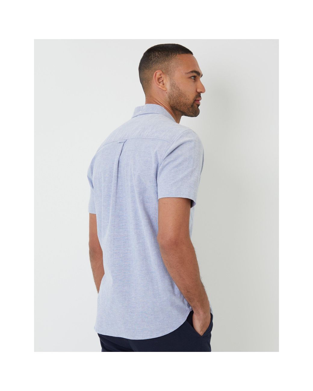 Saltwell Blue Short-Sleeve Oxford Shirt for men