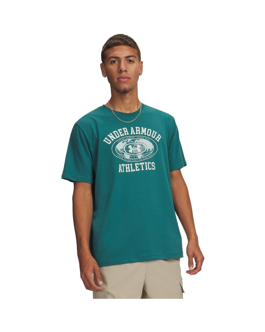 Under Armour Green Globe Short Sleeves T-Shirt for men