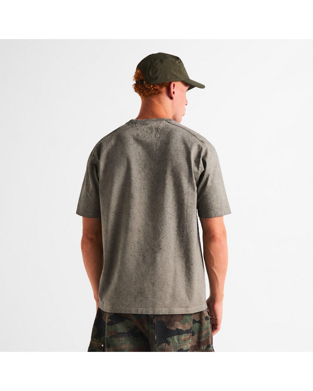 C P Company Gray Re-Colour Cotton Short-Sleeve Crew-Neck T-Shirt for men