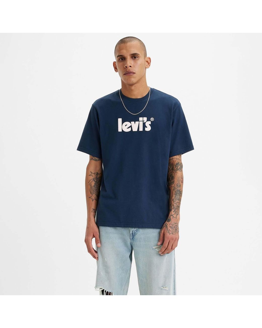 Levi's Blue Relaxed Fit T Shirt for men