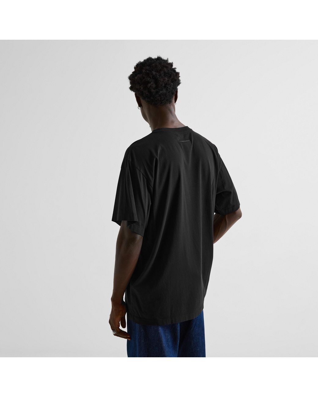 MM6 by Maison Margiela Black Signature Overdyed Tee for men