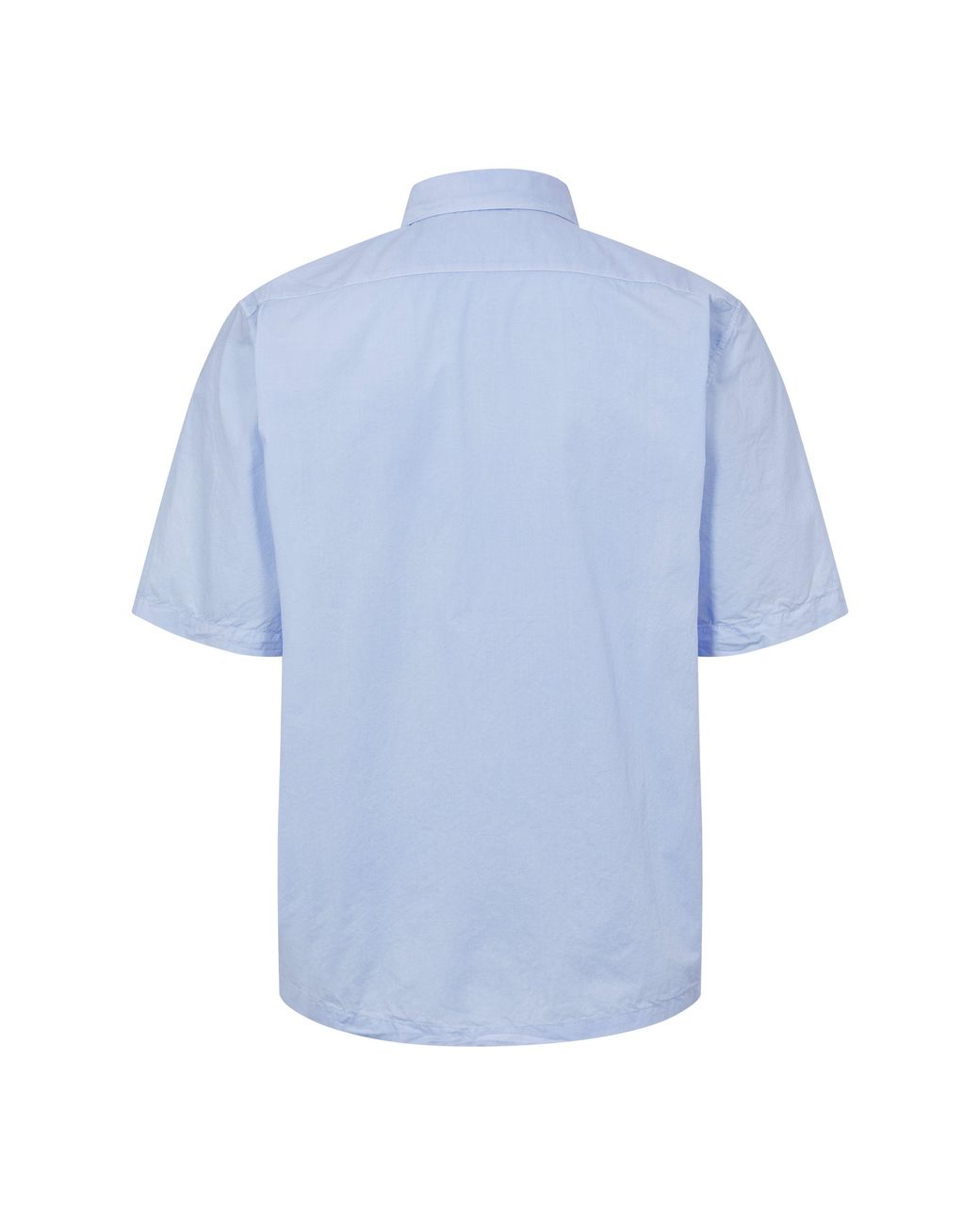 C P Company Blue Short Sleeve Embroidered Logo Shirt for men