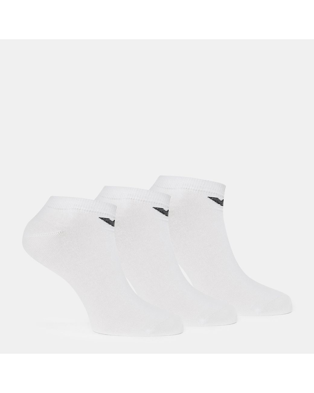 Emporio Armani White Low Cut Breathable Trainer Socks for men