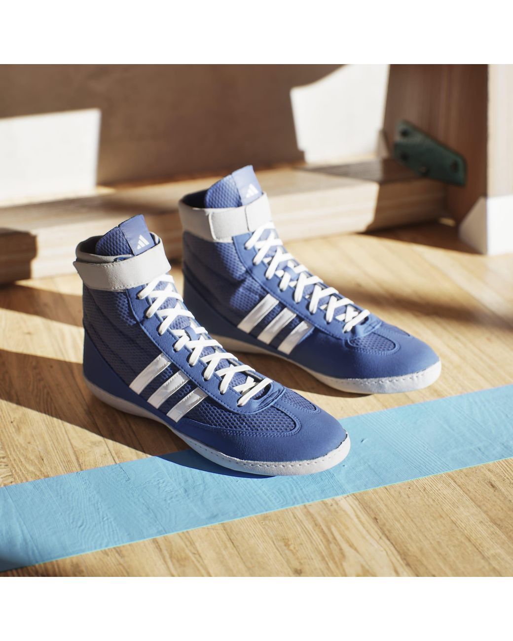 Adidas Blue Combat Speed 4 Wrestling Shoes for men