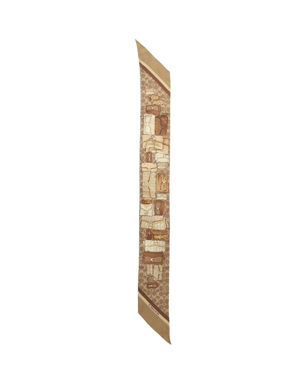 COACH Metallic Stacked Tabby Printed Wide Silk Skinny